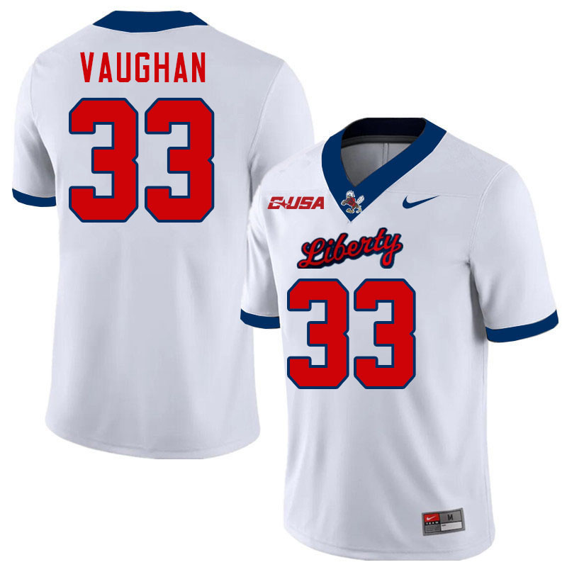 Liberty Flames #33 Aidan Vaughan College Football Jerseys Stitched-White